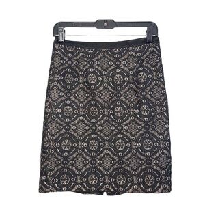 Forever 21 Black Lace Mosaic Dress Pencil Stretch Skirt